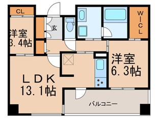 ｴﾝｸﾚｽﾄ博多PREMIER(1107)の物件間取画像